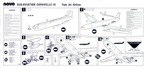Инструкция по сборке NOVO F357 Caravelle twin jet airliner Cat.No.76097